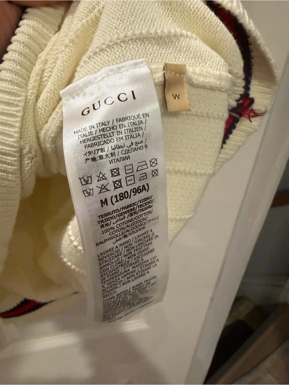 Gucci Cream Polo with Red and Navy Contrast Trim